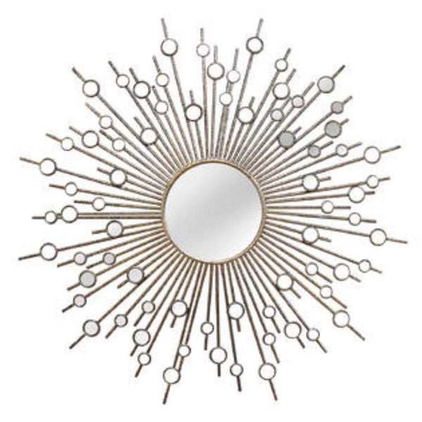 Walls Decorative Wall Mirrors - 35.5" X 2" X 34.5" Bronze Solid Metal Mirror With Small Mirrors HomeRoots