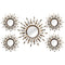 Walls Decorative Wall Mirrors - 39" X 1.5" X 21" Bronze 5Pcs Burst Wall Mirrors HomeRoots