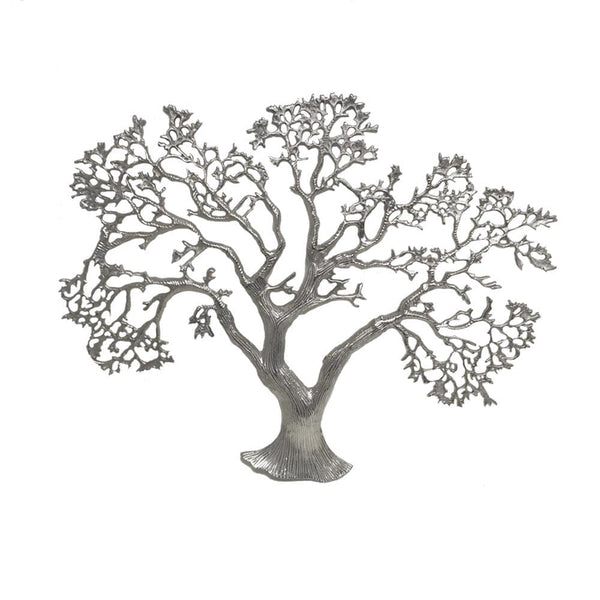 Walls Dining Room Wall Decor - 1" x 27.5" x 22" Rough Silver - Tree Wall Sculpture HomeRoots