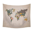 Walls Dining Room Wall Decor - 57.5" X 0.03" X 50" Multi-color "Adventure Await" Map Wall Tapestry HomeRoots