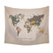 Walls Dining Room Wall Decor - 57.5" X 0.03" X 50" Multi-color "Adventure Await" Map Wall Tapestry HomeRoots