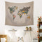 Walls Dining Room Wall Decor - 57.5" X 0.03" X 50" Multi-color "Adventure Await" Map Wall Tapestry HomeRoots