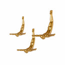 Walls Dining Room Wall Decor - 6.5" x 2.5" x 6.5" Wall Diver - Gold 3-Pack HomeRoots