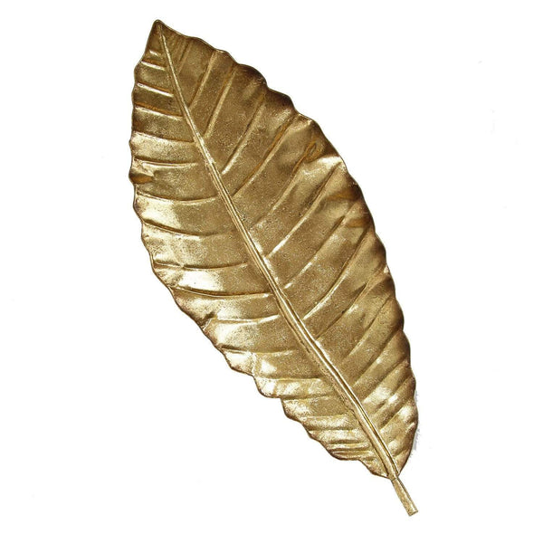 Walls Dining Room Wall Decor - 8.46" X 1.77" X 21.06" Gold Elegant Leaf Wall Decor HomeRoots
