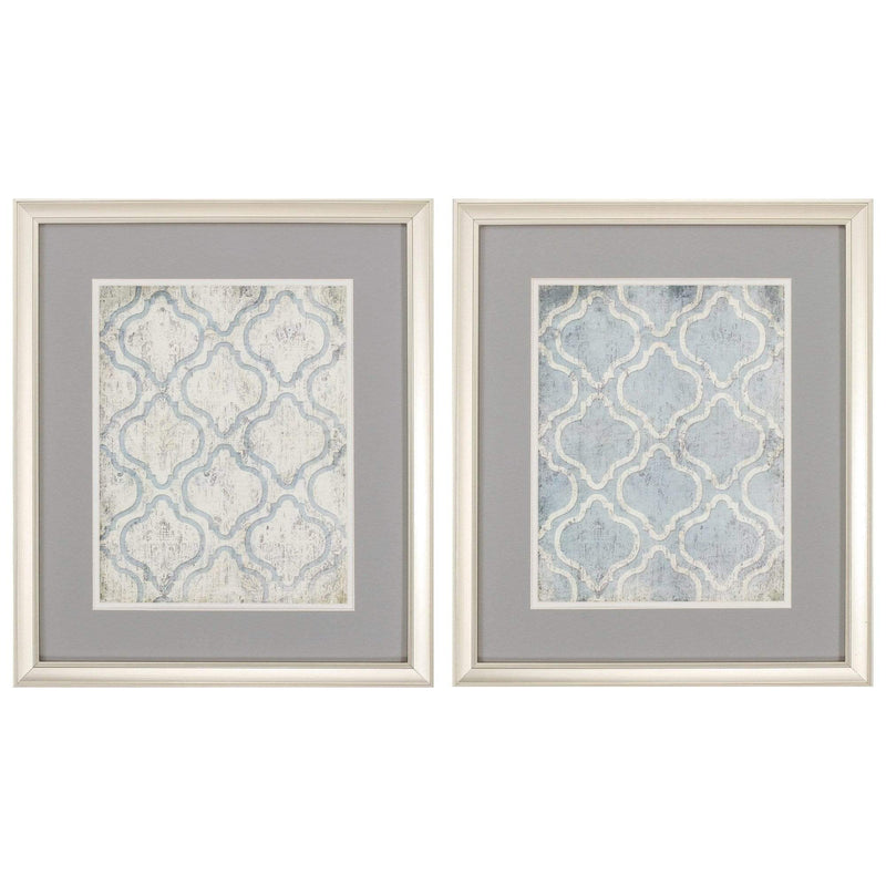 Walls Home Wall Decor - 18" X 21" Champagne Gold Color Frame Blue Wall (Set of 2) HomeRoots