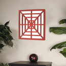 Walls Living Room Wall Decor - 1.25" x 23.25" x 23.25" 23.25" x 1.25" x 23.25 Red, Mirrored, Wooden - Wall Decor HomeRoots