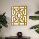 Walls Living Room Wall Decor - 1.25" x 23.25" x 23.25" Bright Gold, Mirrored, Wooden - Wall Decor HomeRoots