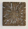Walls Living Room Wall Decor - 1" x 14" x 14" Brown, Rotten Wood, Square - Wall Decor HomeRoots