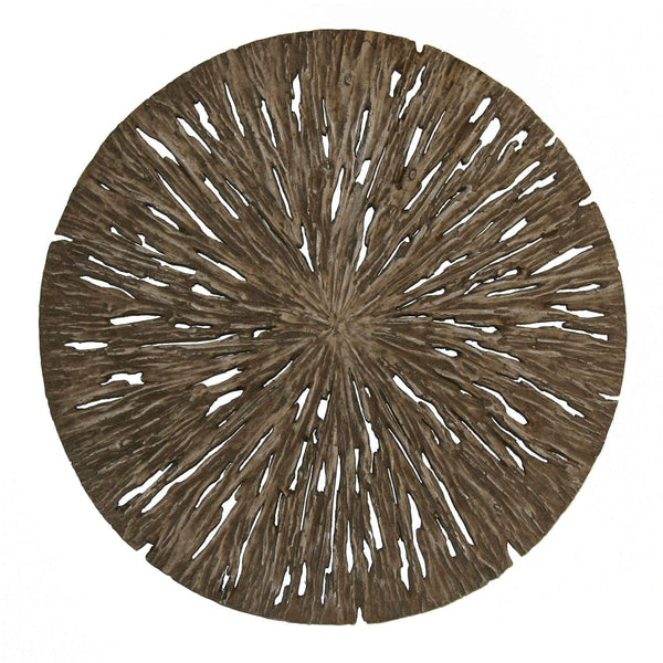 Walls Living Room Wall Decor - 1" x 14" x 14" Brown, Round, Rotten Wood - Wall Decor HomeRoots