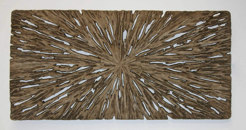 Walls Living Room Wall Decor - 1" x 16" x 32" Brown, Long Square, Rotten Wood - Wall Decor HomeRoots
