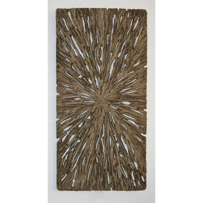 Walls Living Room Wall Decor - 1" x 16" x 32" Brown, Long Square, Rotten Wood - Wall Decor HomeRoots