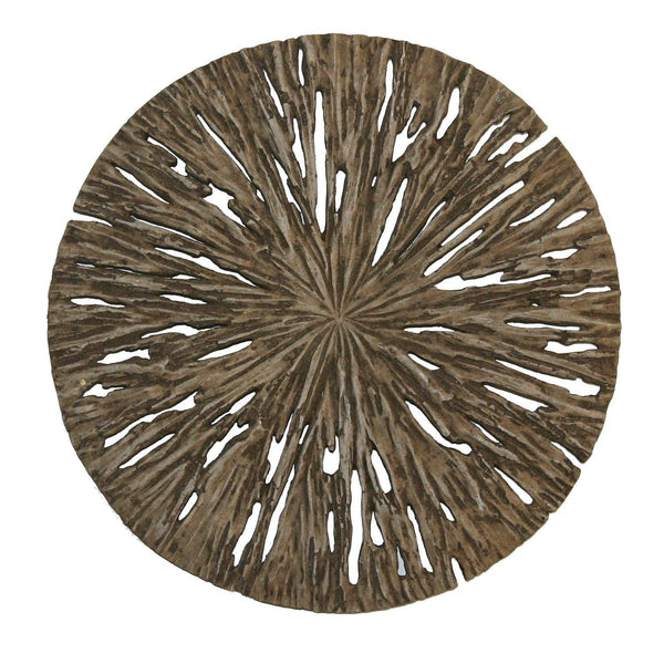 Walls Living Room Wall Decor - 1" x 19" x 19" Brown, Round, Rotten Wood - Wall Decor HomeRoots