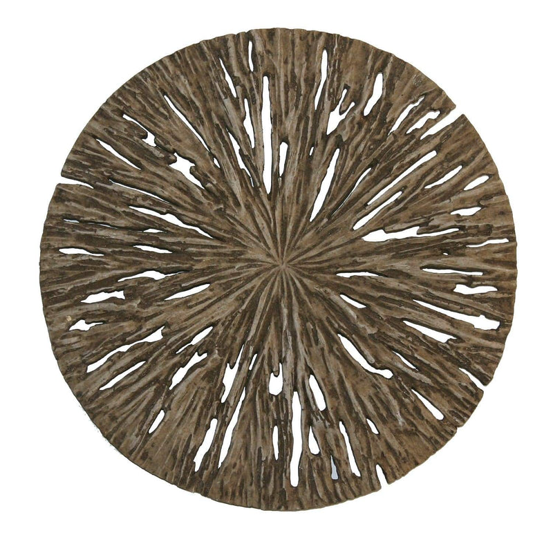 Walls Living Room Wall Decor - 1" x 19" x 19" Brown, Round, Rotten Wood - Wall Decor HomeRoots