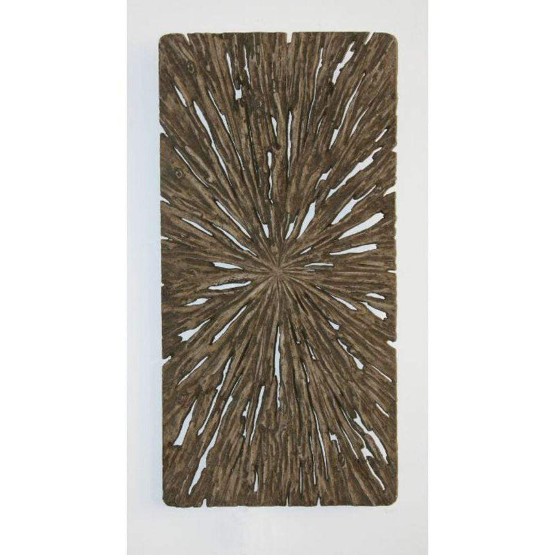 Walls Living Room Wall Decor - 1" x 20" x 40" Brown, Long Square, Rotten Wood - Wall Decor HomeRoots