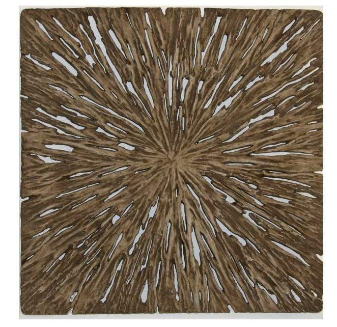 Walls Living Room Wall Decor - 1" x 26" x 26" Brown, Square, Rotten, Wood - Wall Decor HomeRoots