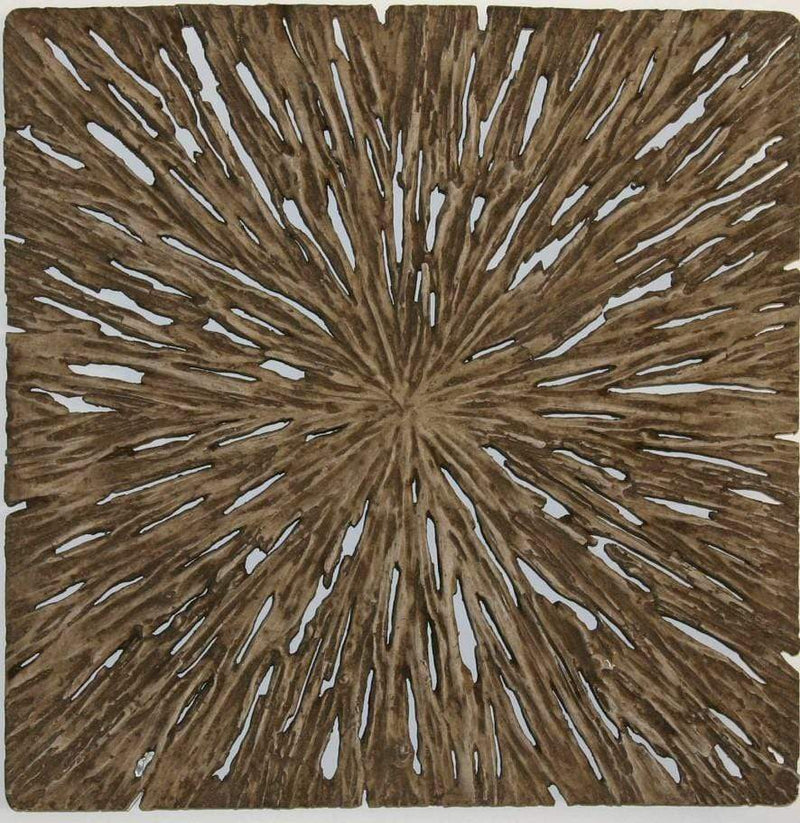 Walls Living Room Wall Decor - 1" x 26" x 26" Brown, Square, Rotten, Wood - Wall Decor HomeRoots