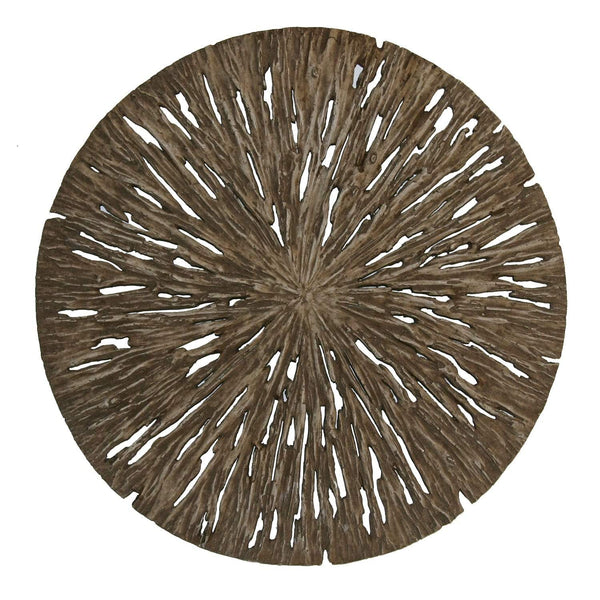 Walls Living Room Wall Decor - 1" x 28" x 28" Brown, Round, Rotten Wood - Wall Decor HomeRoots