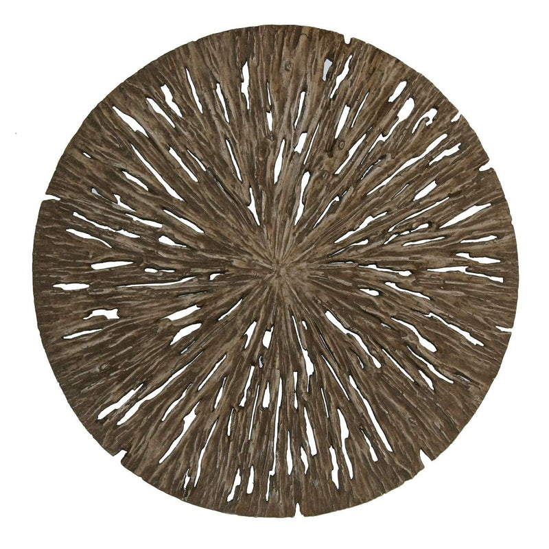 Walls Living Room Wall Decor - 1" x 28" x 28" Brown, Round, Rotten Wood - Wall Decor HomeRoots