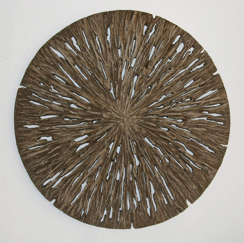 Walls Living Room Wall Decor - 1" x 28" x 28" Brown, Round, Rotten Wood - Wall Decor HomeRoots