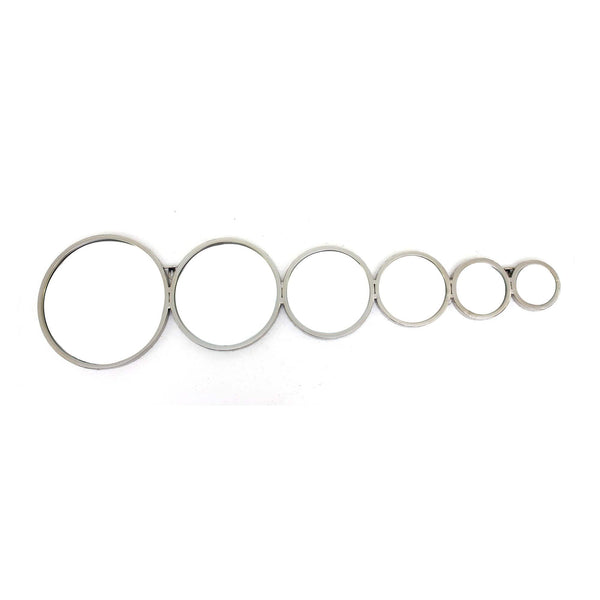 Walls Living Room Wall Decor - 12" x 47" x 1" Silver, Bubble-Like Circles, Mirror - Wall Decor HomeRoots