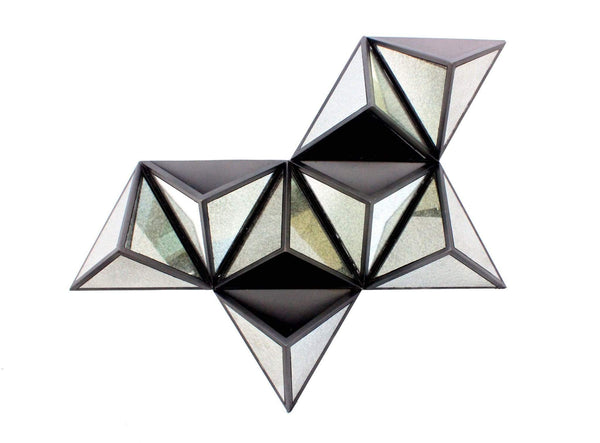 Walls Living Room Wall Decor - 24.25" x 42" x 5.5" Black, Diamante, Wooden - Wall Decor HomeRoots