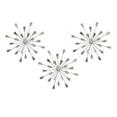 Metal Wall Decor - 10" X 1.5" X 10" 3Pcs Acrylic Burst Wall Decor
