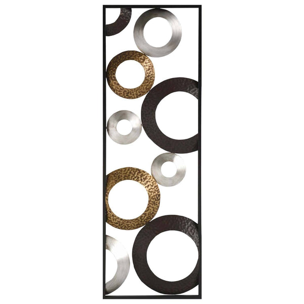 Walls Metal Wall Decor - 12" X 0.75" X 36" Metallic Geometric Panel Wall Decor HomeRoots