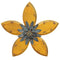 Walls Metal Wall Decor - 14.75" X 1.18" X 13.98" Yellow on Teal Antique Flower Wall Decor HomeRoots
