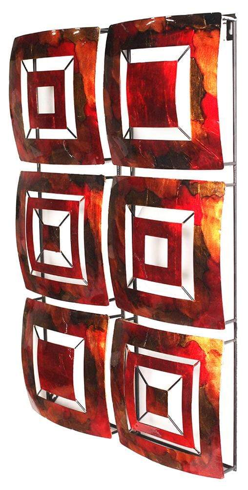 Walls Metal Wall Decor - 16" X 2'.75" X 25" Copper, Red And Gold Metal Vertical Panel Wall Decor HomeRoots