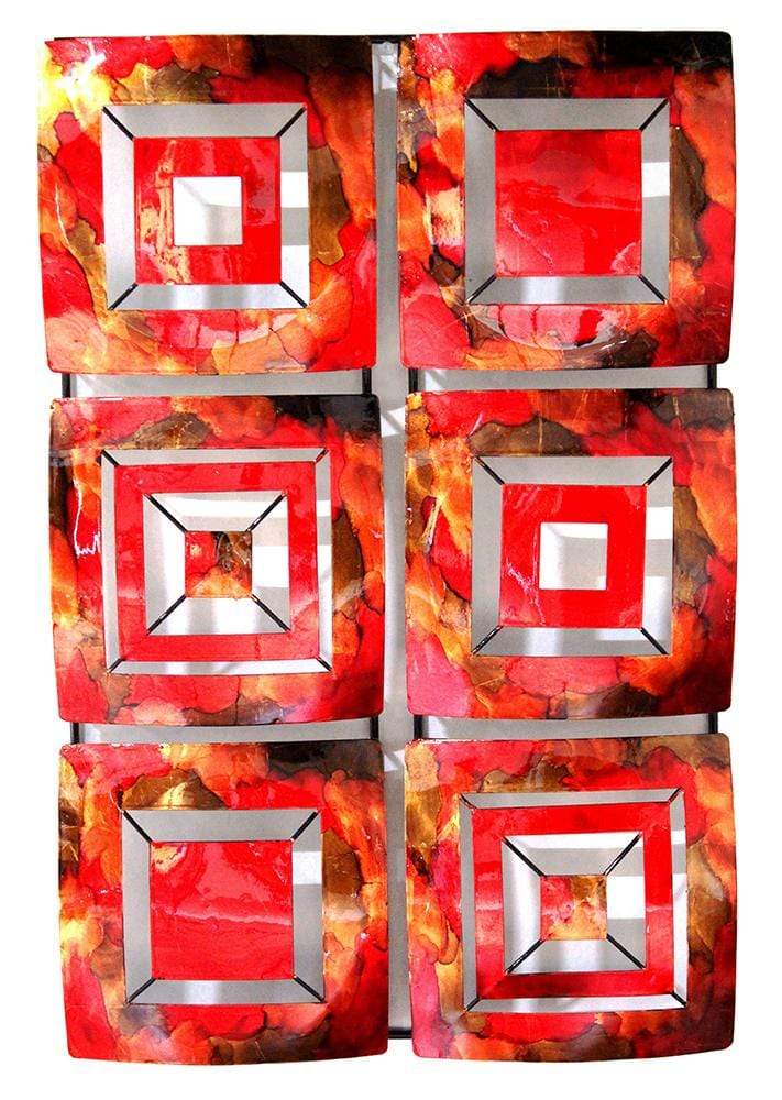 Walls Metal Wall Decor - 16" X 2'.75" X 25" Copper, Red And Gold Metal Vertical Panel Wall Decor HomeRoots