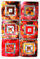 Walls Metal Wall Decor - 16" X 2'.75" X 25" Gold, Red, Burgundy And Brown Metal Vertical Panel Wall Decor HomeRoots