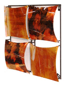 Walls Metal Wall Decor - 16" X 2" X 16" Copper, Brown And Orange Metal 4-Panel Square Wall Decor HomeRoots