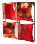 Walls Metal Wall Decor - 16" X 2" X 16" Copper, Red And Gold Metal 4-Panel Square Wall Decor HomeRoots