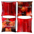 Walls Metal Wall Decor - 16" X 2" X 16" Copper, Red And Gold Metal 4-Panel Square Wall Decor HomeRoots