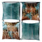 Walls Metal Wall Decor - 16" X 2" X 16" Turquoise, Copper And Bronze Metal 4-Panel Square Wall Decor HomeRoots