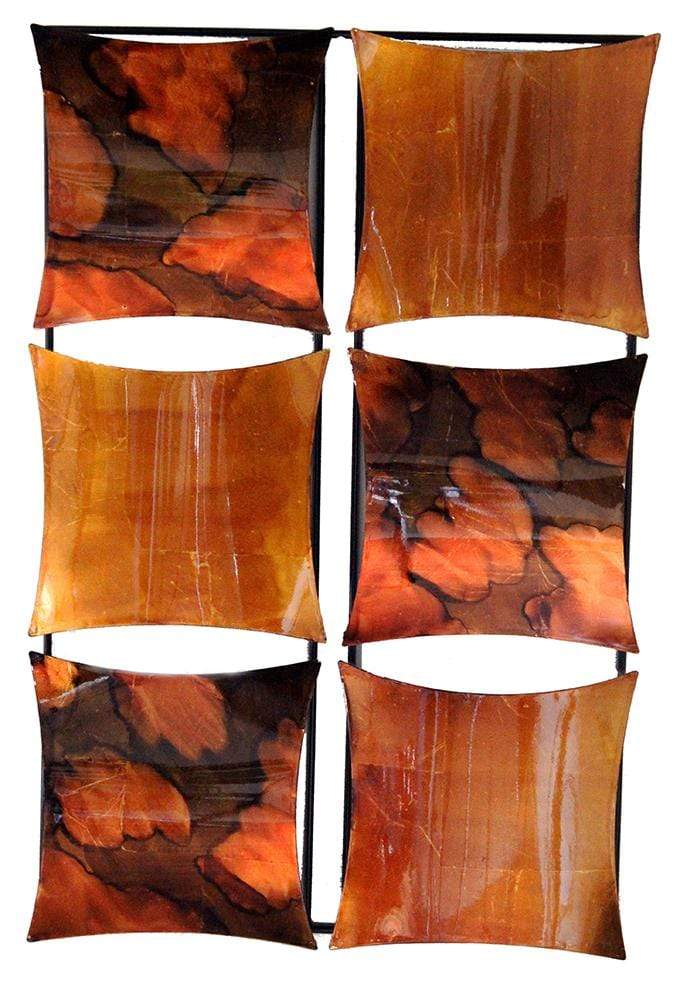 Walls Metal Wall Decor - 16" X 2" X 25" Copper, Brown And Orange Metal Vertical Panel Wall Decor HomeRoots