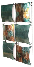 Walls Metal Wall Decor - 16" X 2" X 25" Turquoise, Copper And Bronze Metal Vertical Panel Wall Decor HomeRoots