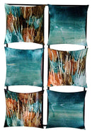 Walls Metal Wall Decor - 16" X 2" X 25" Turquoise, Copper And Bronze Metal Vertical Panel Wall Decor HomeRoots