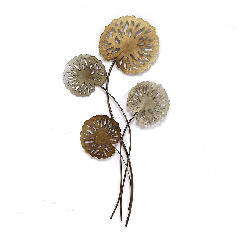 Walls Metal Wall Decor - 17.25" X 2.25" X 35.25" Water Lilies Wall Decor HomeRoots