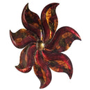Walls Metal Wall Decor - 17'.25" X 2" X 17'.25" Burgundy, Copper And Brown Metal Small Flower Metal Wall Decor HomeRoots