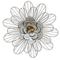 Walls Metal Wall Decor - 18.11" X 1.77" X 18.11" Silver Galvanized Daisy Wall D√©cor HomeRoots