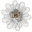Walls Metal Wall Decor - 18.11" X 1.77" X 18.11" Silver Galvanized Daisy Wall D√©cor HomeRoots