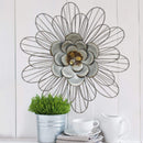 Walls Metal Wall Decor - 18.11" X 1.77" X 18.11" Silver Galvanized Daisy Wall D√©cor HomeRoots
