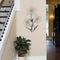 Walls Metal Wall Decor - 18.5" X 1.38" X 30" Silver and Blue Tri-Flower Wall Decor HomeRoots