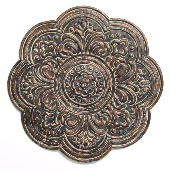 Walls Metal Wall Decor - 18" X 0.5" X 18" Brown Rustic Bronze Medallion Wall Decor HomeRoots