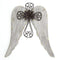 Walls Metal Wall Decor - 18" X 1.25" X 19" Distressed White Angel Wings With Cross Wall Decor HomeRoots