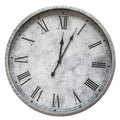 Walls Metal Wall Decor - 18" X 2.5" X 18" Silver Wall Clock Finished In Salvaged Metal HomeRoots