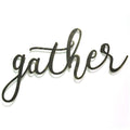 Walls Metal Wall Decor - 20" X 0.45" X 10" Black "gather" Script Wall Decor HomeRoots