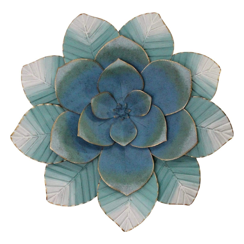 Walls Metal Wall Decor - 21.26" X 2.36" X 21.26" Blue Metal Wall Decor HomeRoots