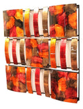 Walls Metal Wall Decor - 24'.5" X 2'.5" X 24'.5" Burgundy, Copper And Brown Metal 9-Panel Square Metal Wall D√©cor HomeRoots